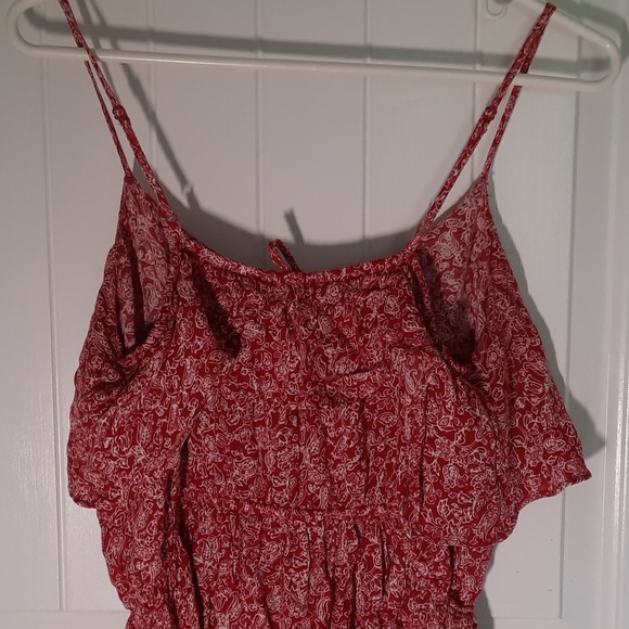 American Eagle red floral/paisley mini sun dress - Picture 4 of 7